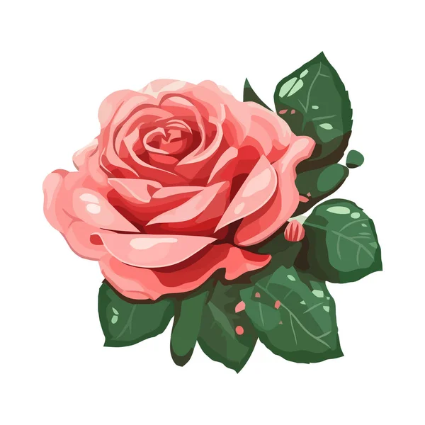 Bouquet Frais Fleurs Roses Pour Mariage Isolé — Image vectorielle