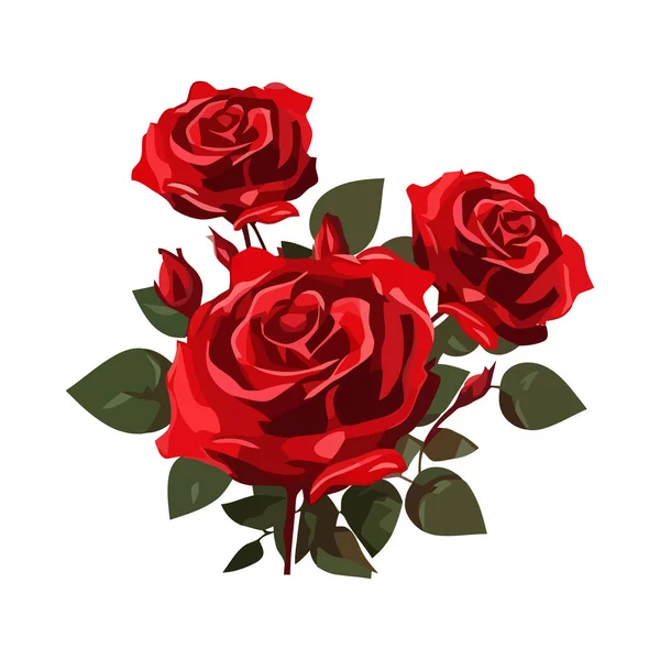 Bouquet Mariage Romantique Symbole Amour Isolé — Image vectorielle