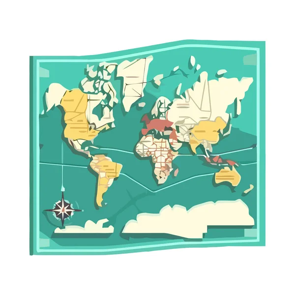 Viaja Por Mundo Con Este Mapa Vectorial Aislado — Vector de stock