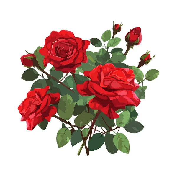 Romantische Bouquet Symbolisiert Liebe Und Schönheit Isoliert — Stockvektor