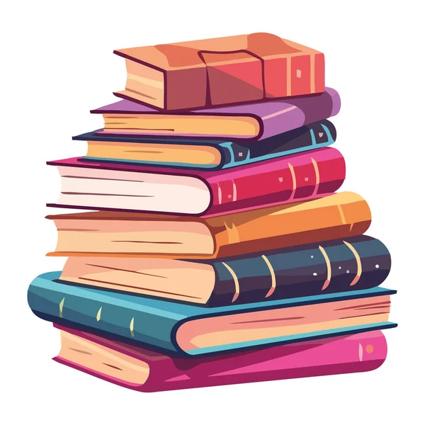 Montones Literatura Una Biblioteca Aislada — Vector de stock