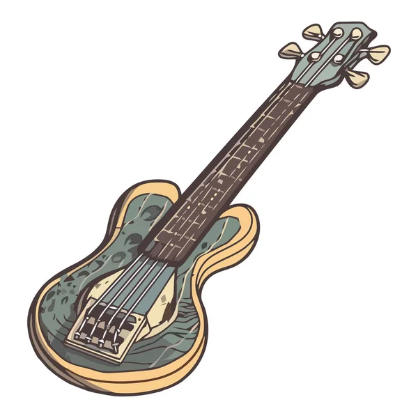 Graue Gitarre Musikinstrument Ikone Isoliert — Stockvektor