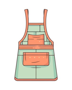 Yeşil önlük mutfak aksesuar simgesi izole edildi