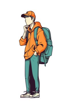 Sırt çantası olan bir kişi izole edilmiş.