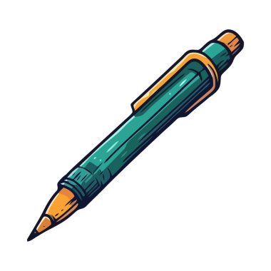 yeşil ve sarı kalem ikonu izole edildi