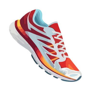 beyaz ve kırmızı spor ayakkabıları.