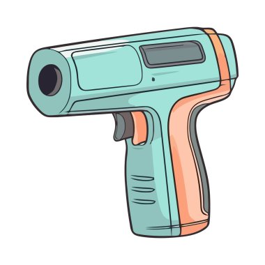 Modern tasarımı izole edilmiş metal tabanca.