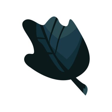 Beyaz üzerine organik yaprak silueti