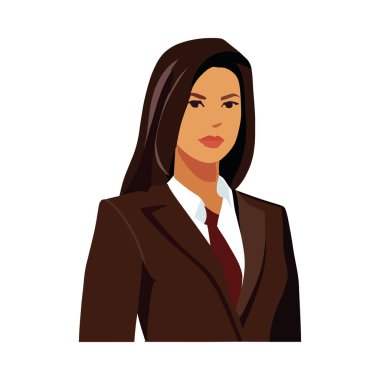 Başarılı iş kadını beyazların başında duruyor.