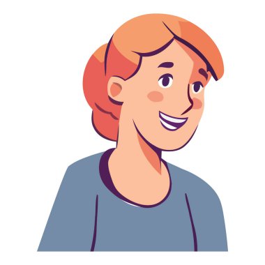 Gülümseyen, neşeli, izole edilmiş bir ikon.