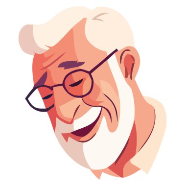 Gözlüklü ve sakallı gülümseyen büyükbaba