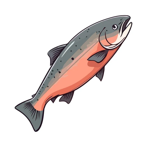 Čerstvé Úlovky Ryb Koupání Izolovaném Jezírku — Stockový vektor