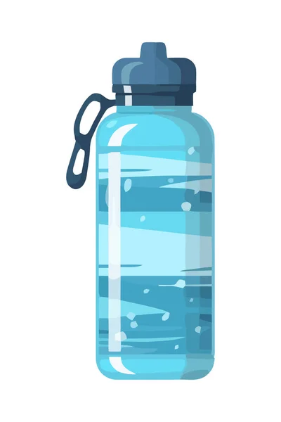 Bouteille Eau Plastique Bleu Avec Liquide Rafraîchissant Isolé — Image vectorielle