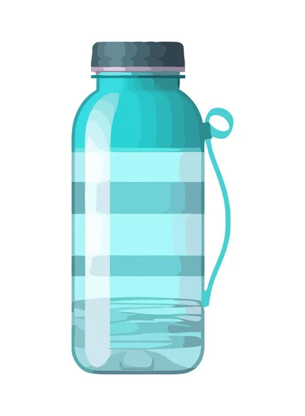 Прозора Пластикова Пляшка Свіжою Питною Водою Ізольована — стоковий вектор