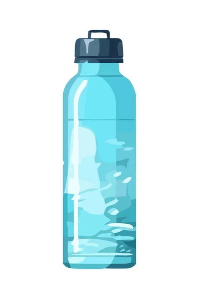 Blaue Medizinflasche Mit Flüssigkeit Und Kapsel Isoliert — Stockvektor