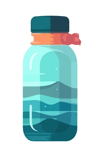 新鮮な液体を単離した有機医療用ボトルアイコン — ストックベクタ