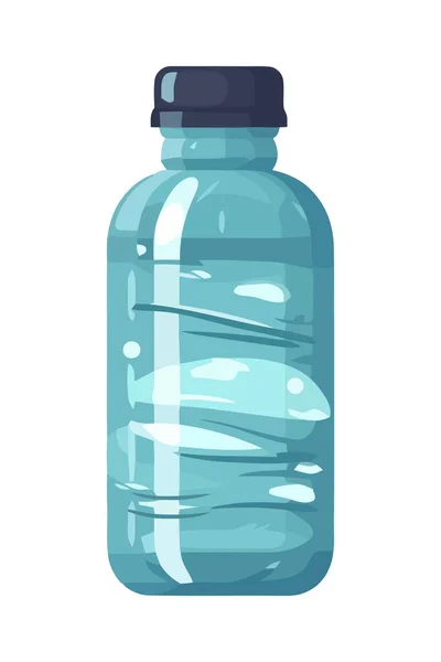 Renat Vatten Symbol Blå Plastflaska Isolerad — Stock vektor