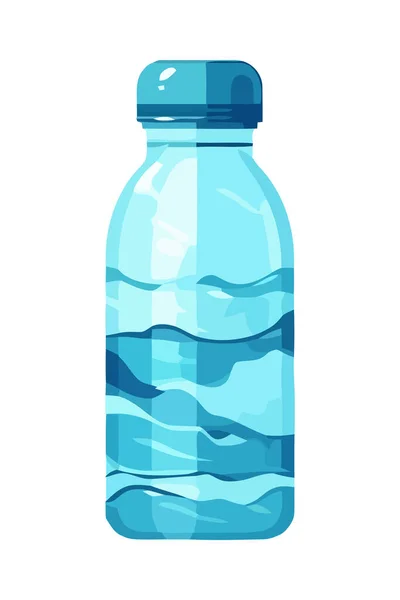Saf Içme Suyu Izole Edilmiş Şeffaf Plastik Şişe — Stok Vektör