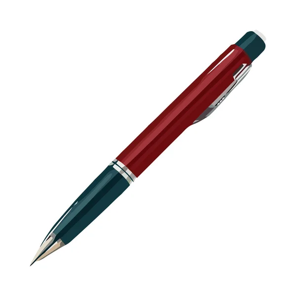 stock vector Blue ballpoint pen on blank white paper isolated