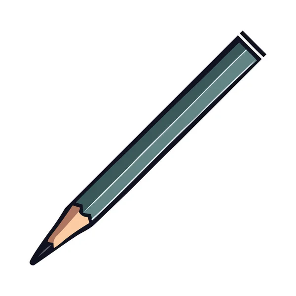 Graue Bleistift Schule Versorgungsmaterial Symbol Isoliert — Stockvektor