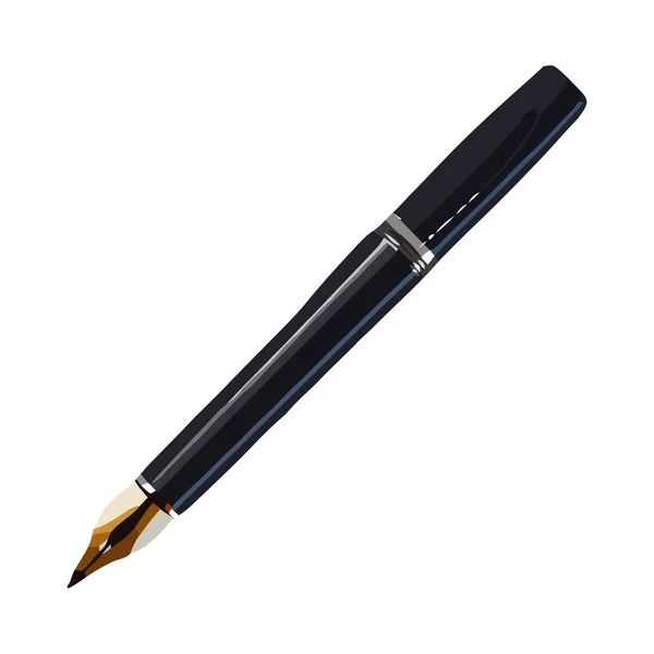 Изолированный Значок Черной Шариковой Ручки — стоковый вектор