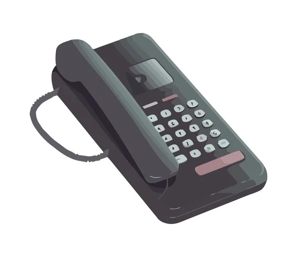 Teclado Telefone Para Comunicação Empresarial Isolado — Vetor de Stock