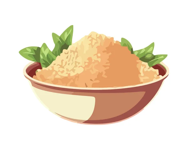 Salade Végétarienne Fraîche Dans Bol Blanc Isolé — Image vectorielle