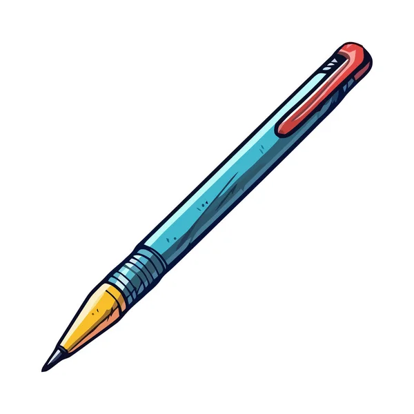 Blue Pen Supply Equipment Icon Isolated — Stock Vector