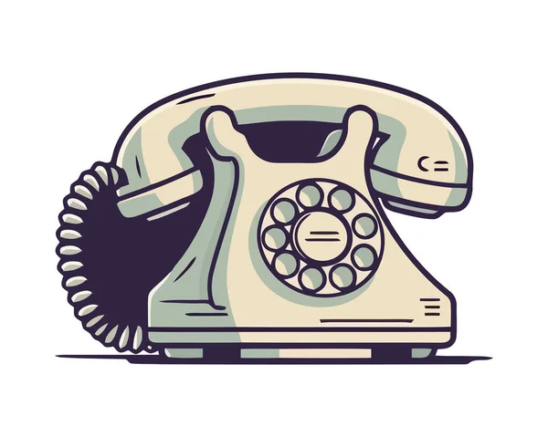 Telefone Rotativo Antigo Simboliza Comunicação Antiquada Isolada —  Vetores de Stock
