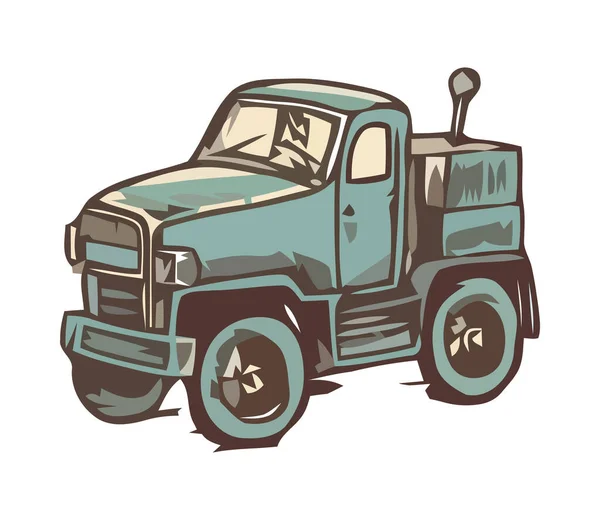 Camion Lourd Transportant Conteneur Isolé — Image vectorielle