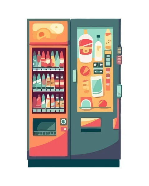 Bouteille Soda Rafraîchissante Dans Distributeur Automatique Moderne Isolé — Image vectorielle