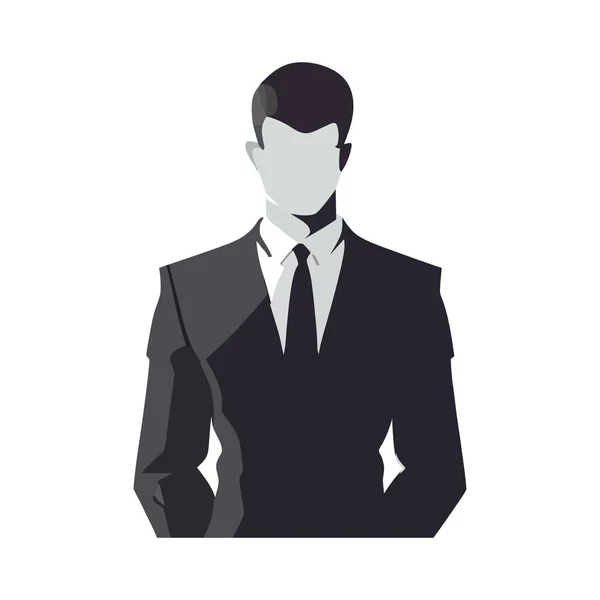 Homme Affaires Prospère Debout Sur Blanc — Image vectorielle