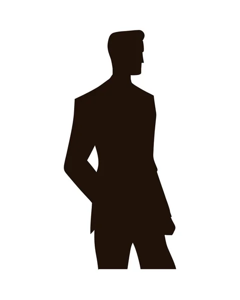 Professionelle Männersilhouette Über Weiß — Stockvektor