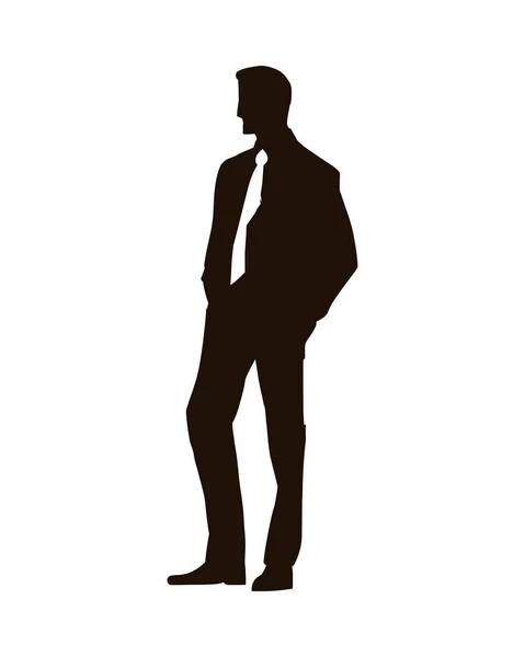 Silhouette Successful Businessman White — Stock Vector