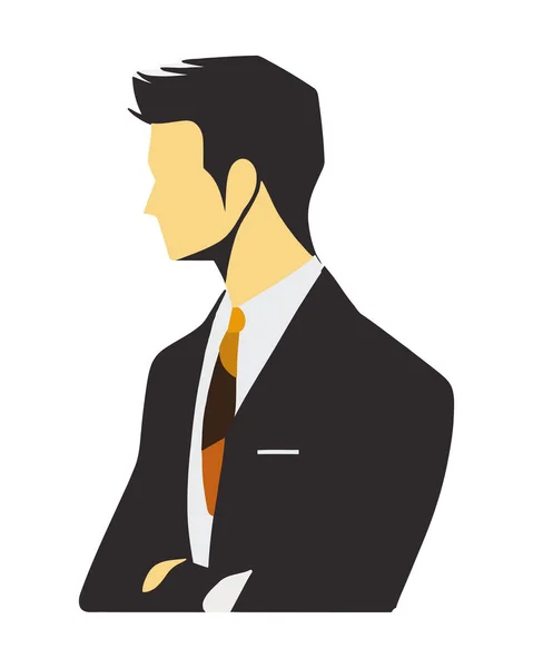 Homme Affaires Prospère Costume Sur Blanc — Image vectorielle