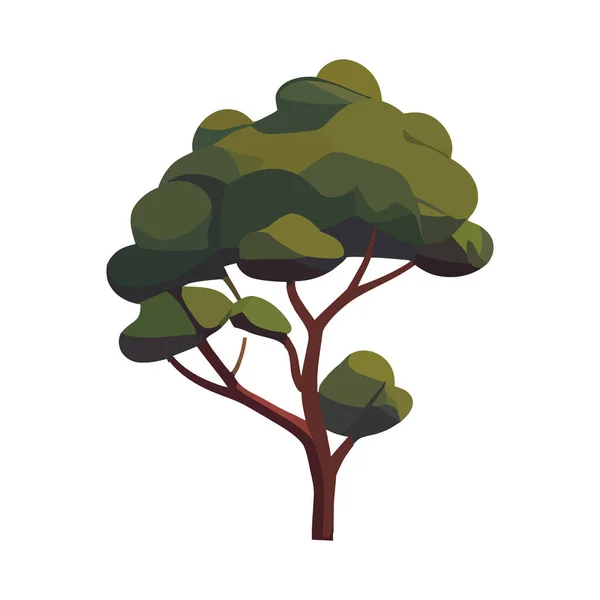 白の上の木の枝に緑の葉 — ストックベクタ
