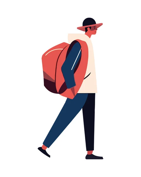 Businessman Carrying Backpack White — Stock Vector