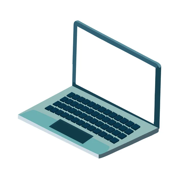 Moderner Laptop Symbolisiert Technologie Über Weiß — Stockvektor