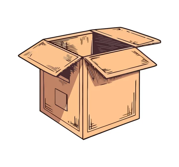 Kartonová Krabička Symbolizuje Křehký Průmysl Nákladní Dopravy Izolované — Stockový vektor