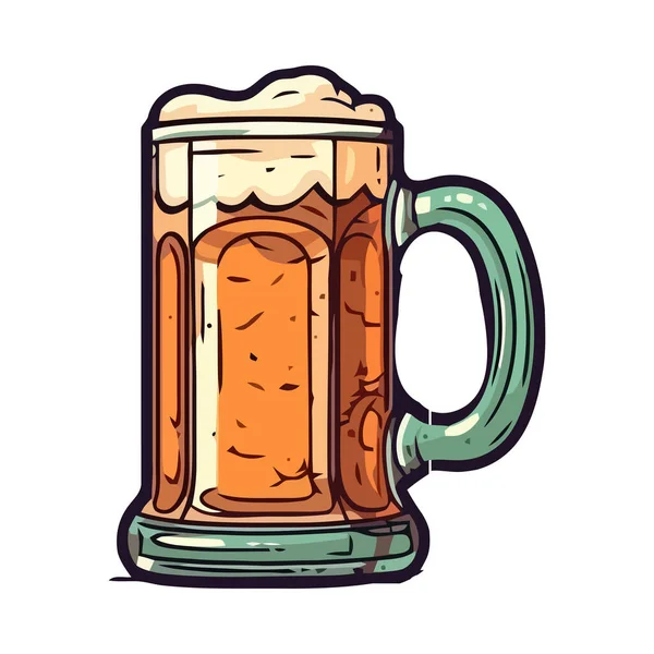 Βρώμικη Μπύρα Ένα Ποτήρι Ζητωκραυγές Γιορτή Απομονωμένη — Διανυσματικό Αρχείο