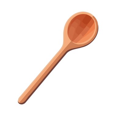 Wooden spoon and spatula for cooking meal isolated clipart