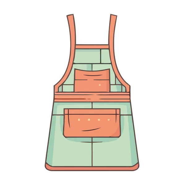 Grönt Kök Förkläde Tillbehör Ikon Isolerad — Stock vektor
