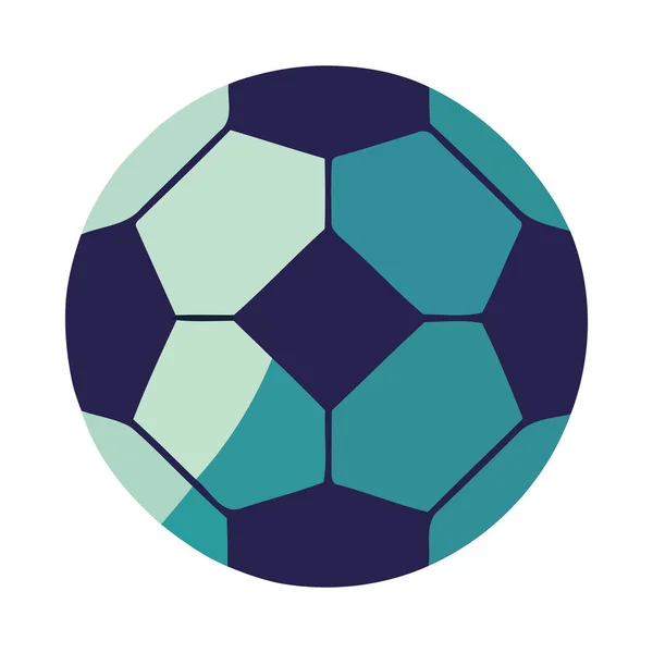 Símbolo Pelota Fútbol Hexágono Azul Aislado — Archivo Imágenes Vectoriales