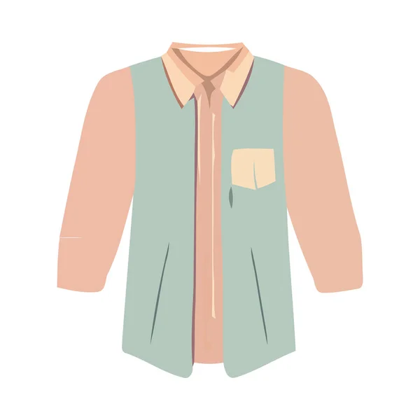 Rosa Och Elegant Skjorta Kläder Isolerad — Stock vektor