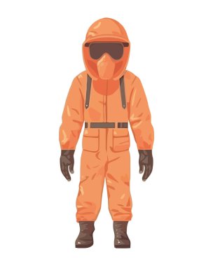 Koruyucu iş kıyafeti karakteri olan işçiler izole edildi