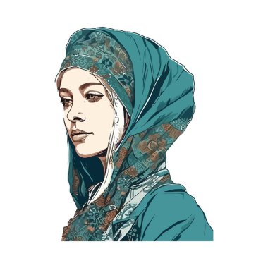 Mavi takım elbiseli genç Rönesans kadını izole edilmiş.