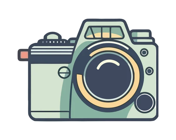 Câmera Antiga Simboliza Ícone Fotógrafo Isolado — Vetor de Stock