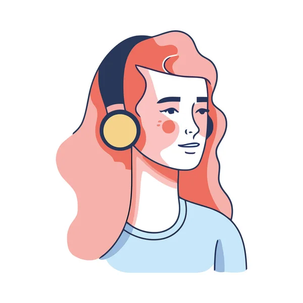 Улыбающиеся Женщины Слушающие Музыку — стоковый вектор