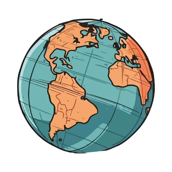 Esfera Mapa Del Mundo Simboliza Viaje Global Aislado — Archivo Imágenes Vectoriales