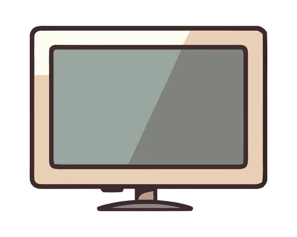 Monitor Komputer Modern Pada Desain Datar Terisolasi - Stok Vektor